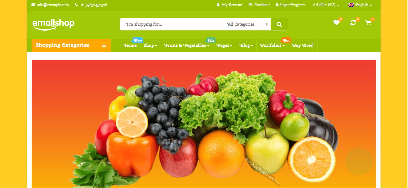 Online Store Foodstuffs Vegetables EmallShop 1
